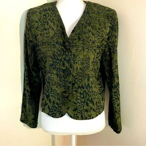 5/$20 Lisa Josephs vintage green floral patterned blazer M
